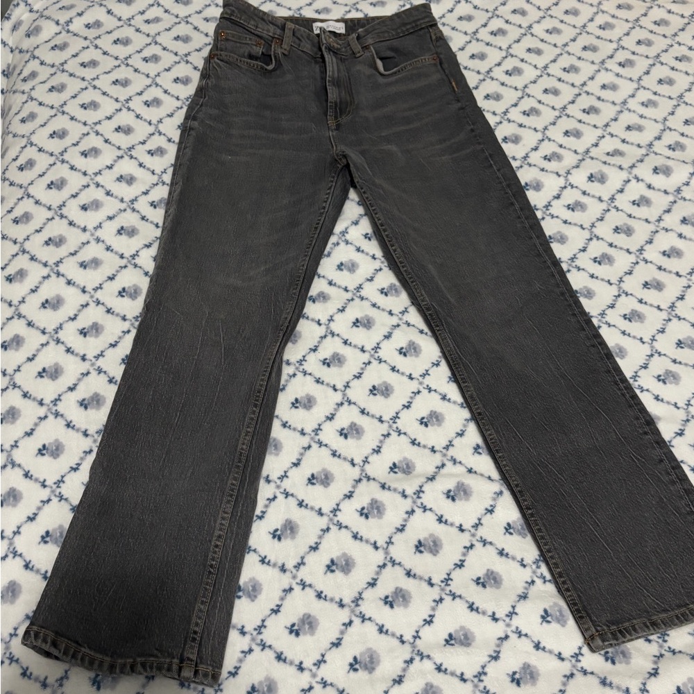 Zara Grey Straight Leg Jeans